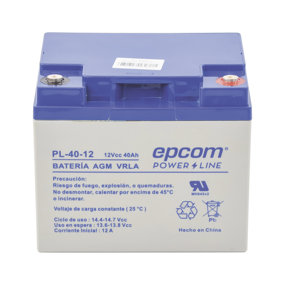 BATERIA. APLICACIONES SOLARES DE DESCARGA LENTA. AGM-VRLA 12V, CAPACIDAD: 40AH. Compatible con sistemas DUAL FUEL.