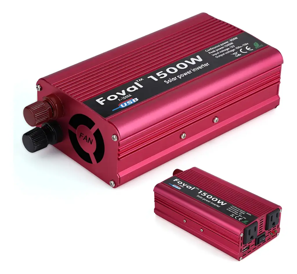 INVERSOR 110V-1500W (INVERTER) DE CORRIENTE DIRECTA  A CORRIENTE ALTERNA (12V a 110V)