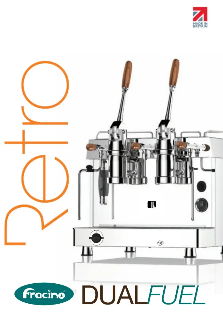 FRACINO PROFESIONAL. CAFETERA ESPRESSO. RETRO DELUXE SEMIAUTOMATICA 2 GRUPOS CON PALANCA. DUAL FUEL (GAS Y ELECTRICA 220~V)