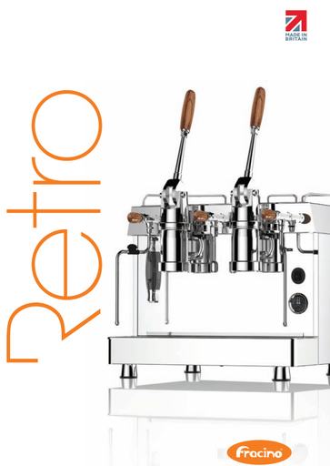 [FCL2-DELUXE] FRACINO COMERCIAL. CAFETERA RETRO DELUXE. 2 GRUPOS PALANCA.